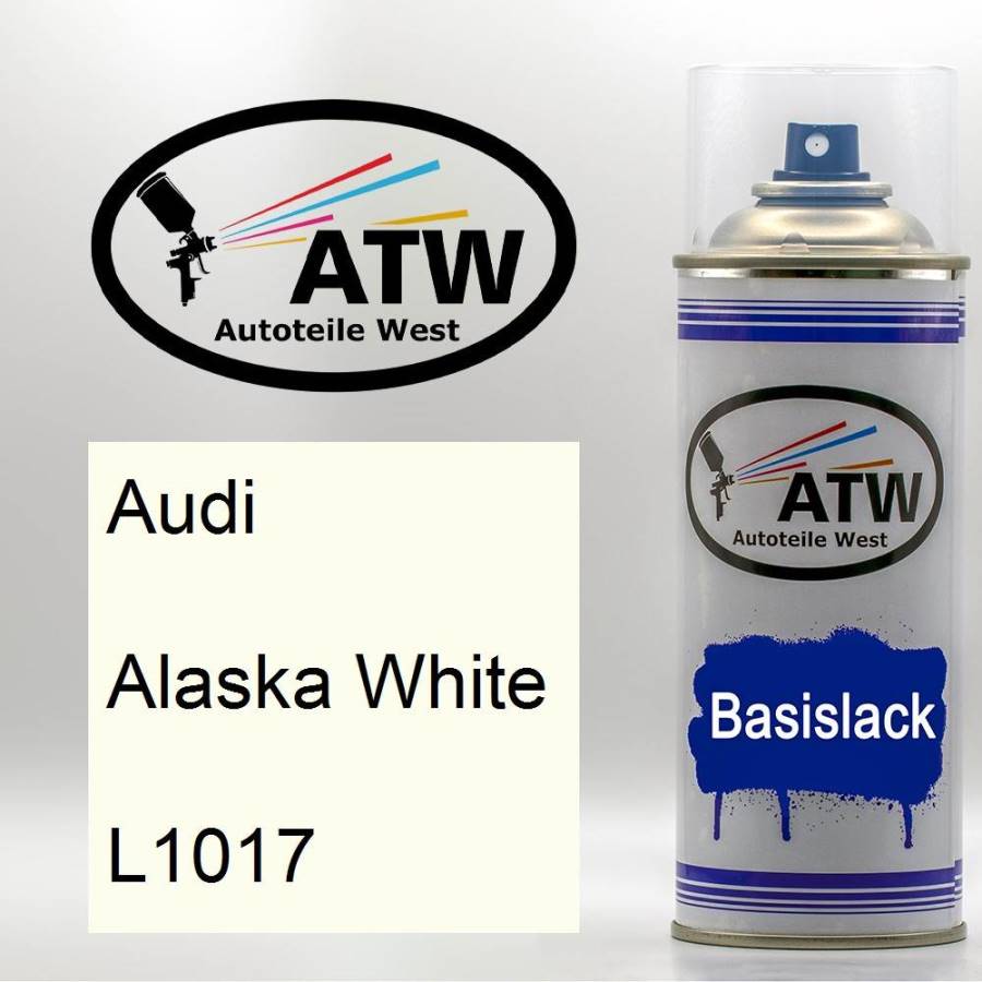 Audi, Alaska White, L1017: 400ml Sprühdose, von ATW Autoteile West.